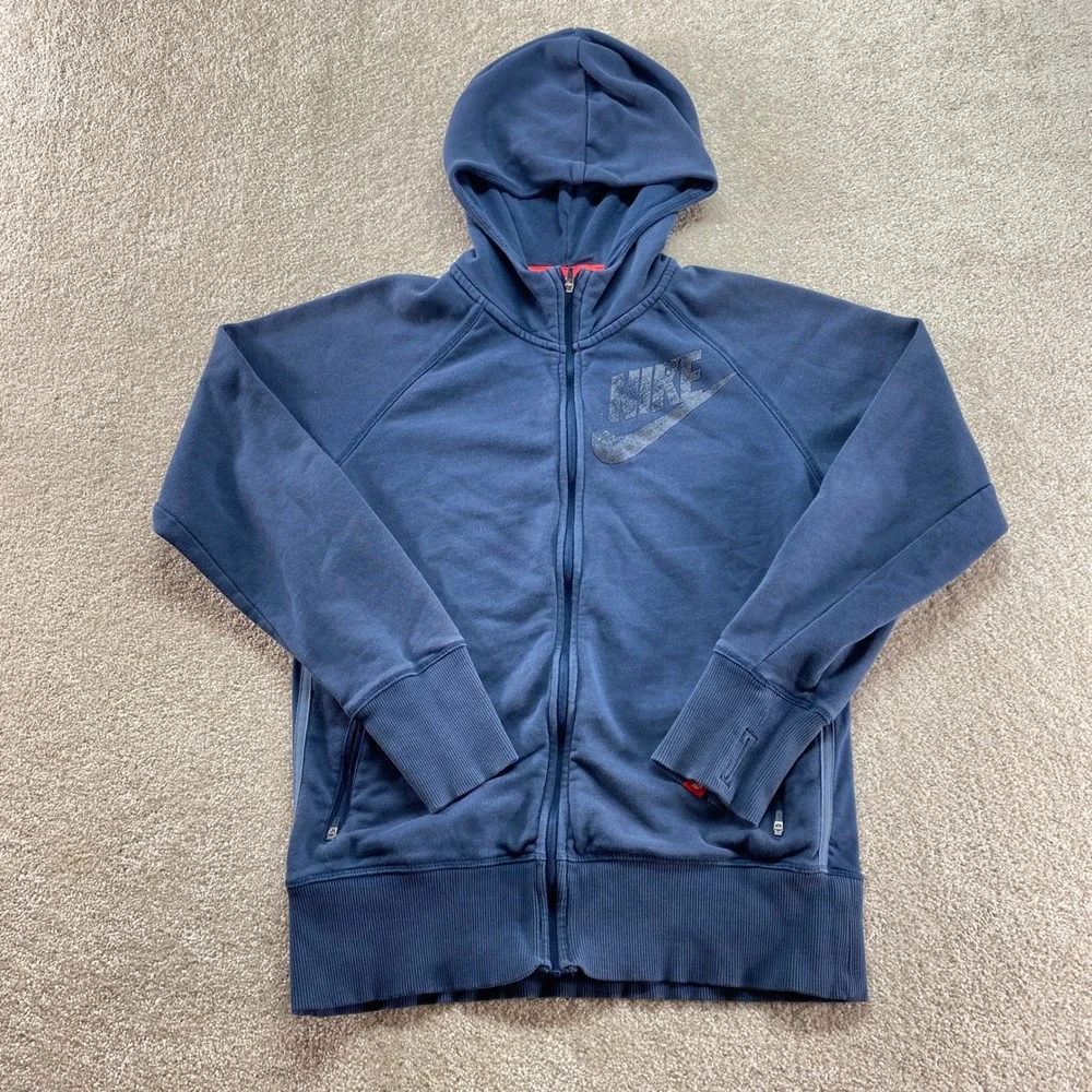 Nike Sweatshirt Boys‎ XL Zip Up Hoodie Blue Athletic Casual Long Sleeve